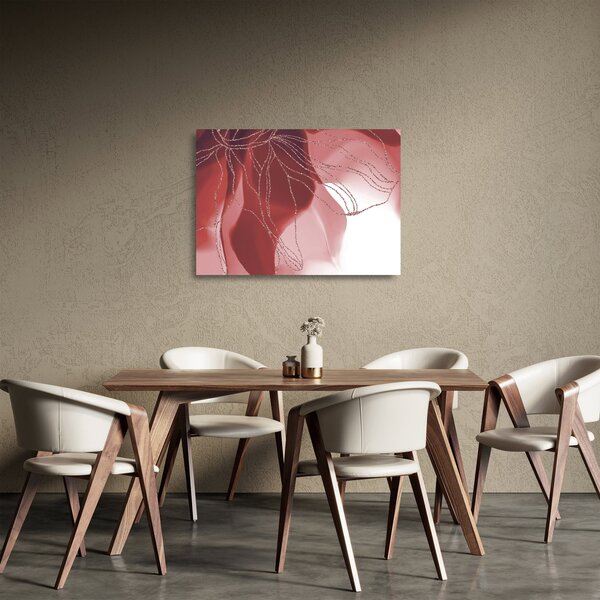 Tablou pe sticlă - Floare abstractă roșie N⁰1 (70x50 cm)
