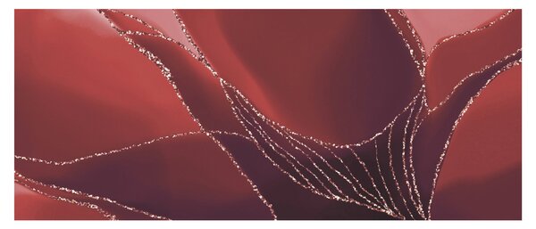 Tablou - Floare abstractă roșie N⁰2 (120x50 cm)
