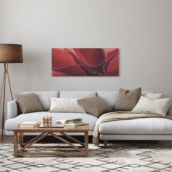 Tablou - Floare abstractă roșie N⁰2 (120x50 cm)