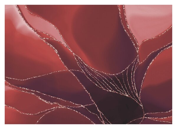 Tablou pe sticlă - Floare abstractă roșie N⁰2 (70x50 cm)