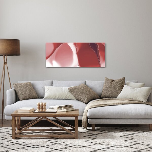 Tablou - Floare abstractă roșie N⁰3 (120x50 cm)