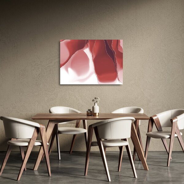 Tablou pe sticlă - Floare abstractă roșie N⁰3 (70x50 cm)