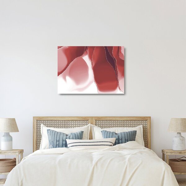 Tablou pe sticlă - Floare abstractă roșie N⁰3 (70x50 cm)