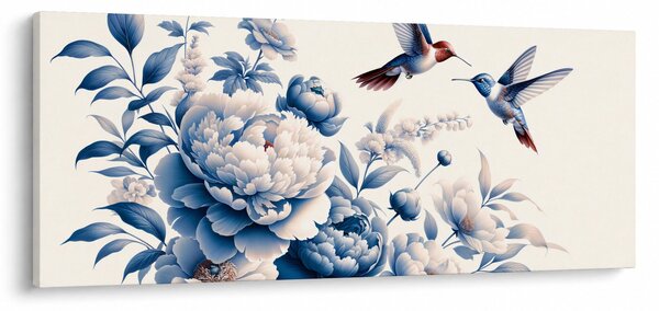 Tablou - Colibri deasupra florii (120x50 cm)