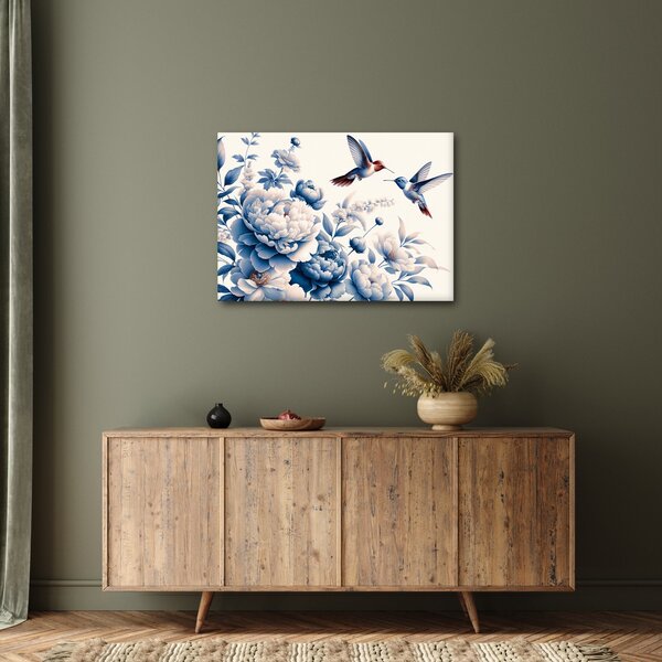 Tablou - Colibri deasupra florii (70x50 cm)