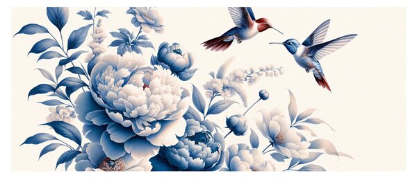 Tablou - Colibri deasupra florii (120x50 cm)