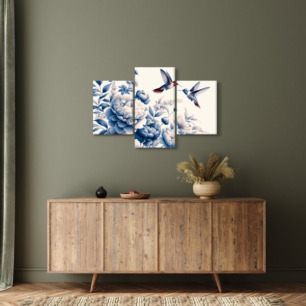 Tablou - Colibri deasupra florii (90x60 cm)