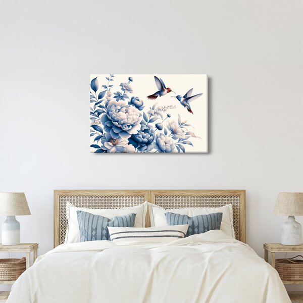 Tablou - Colibri deasupra florii (90x60 cm)