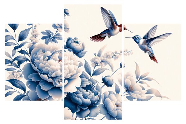 Tablou - Colibri deasupra florii (90x60 cm)