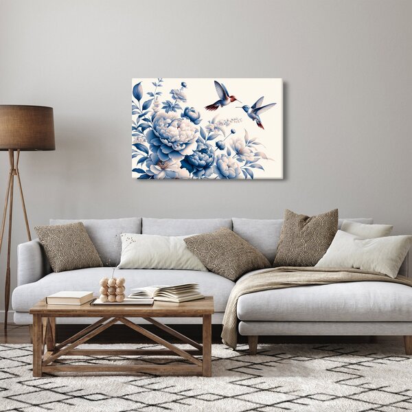 Tablou - Colibri deasupra florii (90x60 cm)