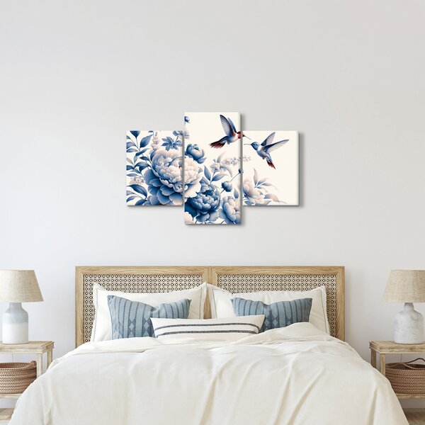 Tablou - Colibri deasupra florii (90x60 cm)