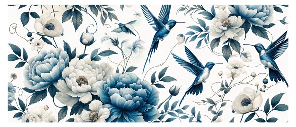 Tablou - Colibri cu flori (120x50 cm)