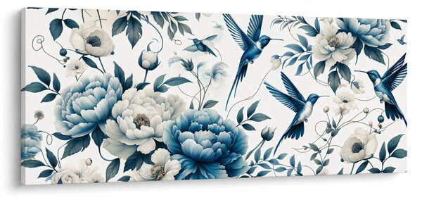 Tablou - Colibri cu flori (120x50 cm)