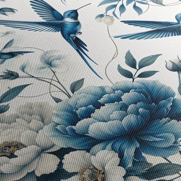 Tablou - Colibri cu flori (cu ceas) (90x30 cm)