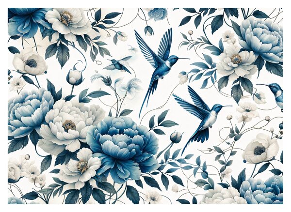 Tablou - Colibri cu flori (70x50 cm)