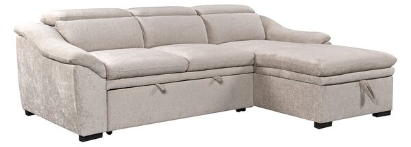 Colțar Extensibil Harmony KF7489 cu Ladă Depozitare, Șezlong Dreapta, Gri Deschis