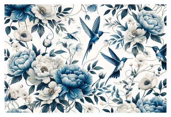 Tablou - Colibri cu flori (90x60 cm)