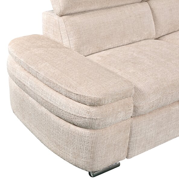 Colțar Extensibil Cremona KF7868 cu 2 Spații Depozitare, Șezlong Dreapta, Bej