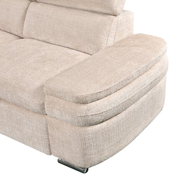 Colțar Extensibil Cremona KF7868 cu 2 Spații Depozitare, Șezlong Stânga, Bej