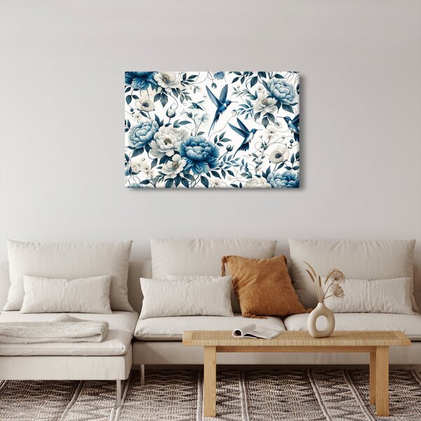Tablou - Colibri cu flori (90x60 cm)