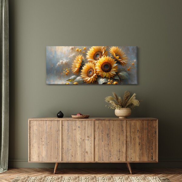 Tablou - Pictură cu floarea-soarelui (120x50 cm)