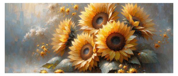 Tablou - Pictură cu floarea-soarelui (120x50 cm)