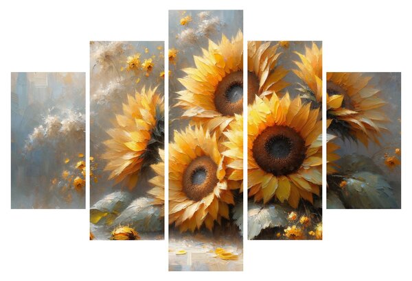Tablou - Pictură cu floarea-soarelui (150x105 cm)