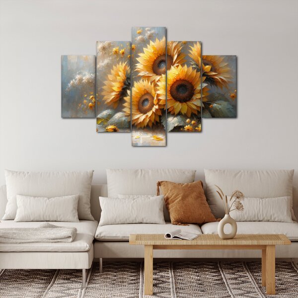 Tablou - Pictură cu floarea-soarelui (150x105 cm)
