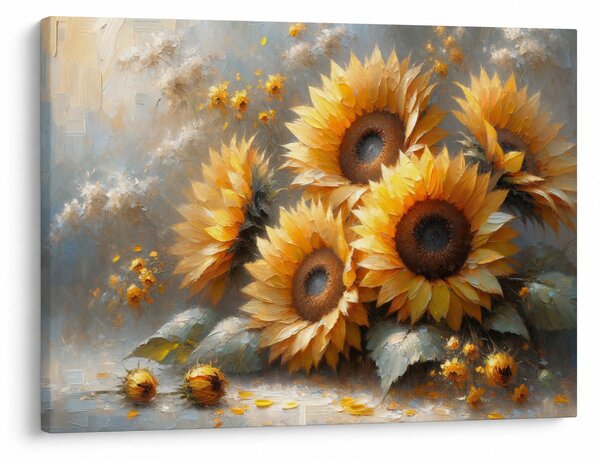 Tablou - Pictură cu floarea-soarelui (70x50 cm)