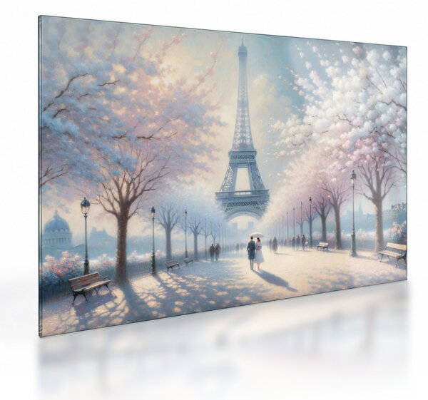 Tablou pe sticlă - Pictură din Paris (70x50 cm)