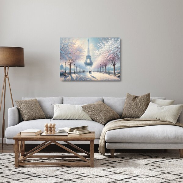 Tablou pe sticlă - Pictură din Paris (70x50 cm)