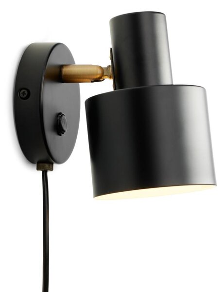 Halo Design 746880 - Aplică de perete cu spot VOGUE 1xE27/40W/230V, negru/alamă