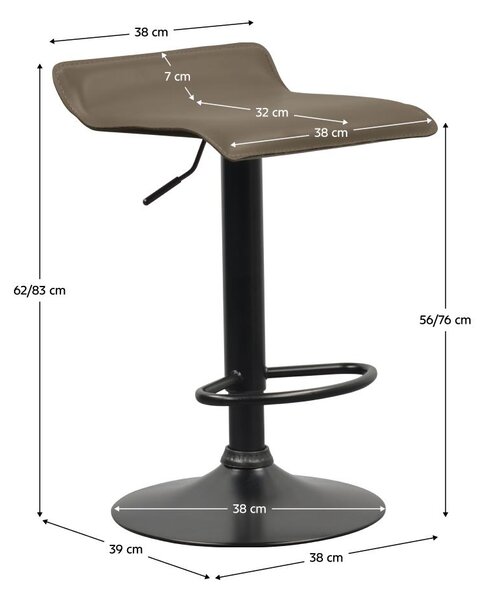 Scaun bar Baily (taupe piele ecologică). 1119370