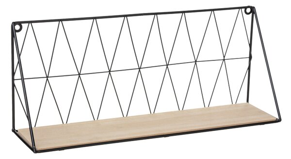 Etajera de perete Annera din MDF si metal, finisaj natural-negru, 48x12x20 cm