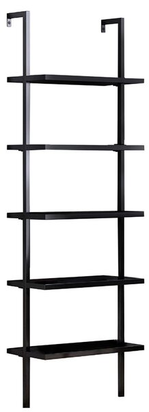 Biblioteca de perete Harvion din metal si MDF, negru, 60x22x200 cm