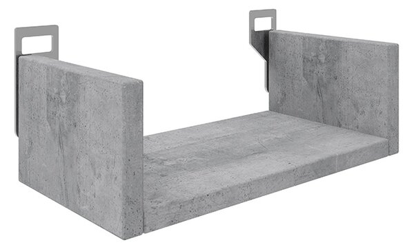 Etajera de perete Dervana din PAL melaminat, gri ciment, 30x15x10 cm