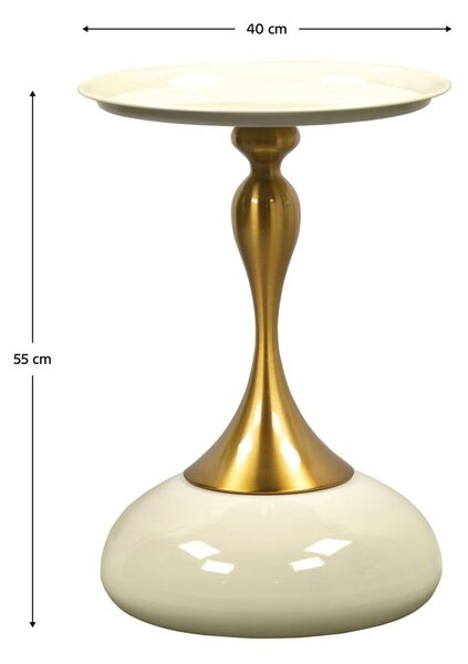 Măsuță laterală Fjord (ivory + auriu). 1119378