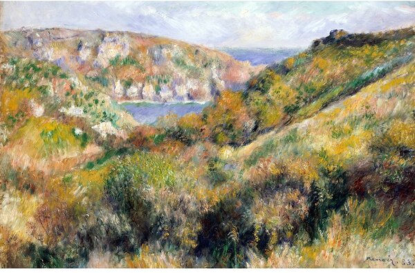 Reproducere tablou Auguste Renoir - Hills around the Bay of Moulin Huet, Guernsey, 60 x 40 cm