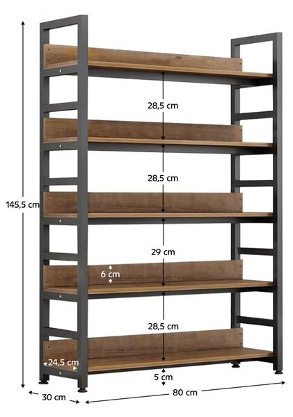 Raft Jandes 1 (stejar închis + negru). 1119412