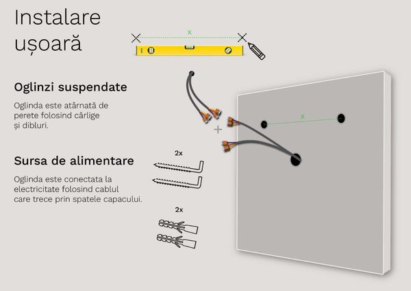 SMART oglindă LED cu iluminare M5 premium + SmartScreen with Google Chromecast