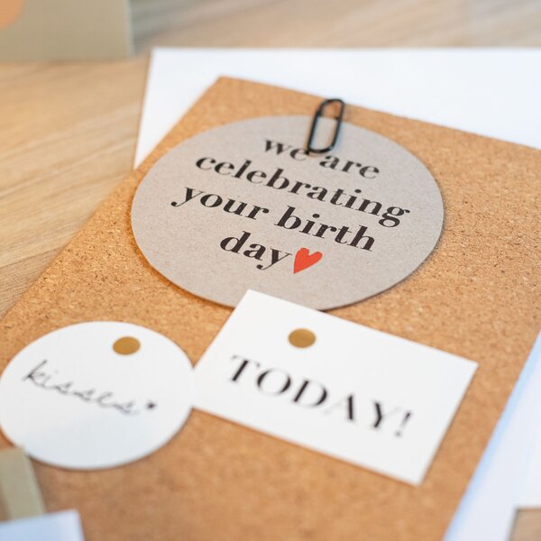 Felicitare din pluta pentru ziua de nastere YOUR BIRTHDAY