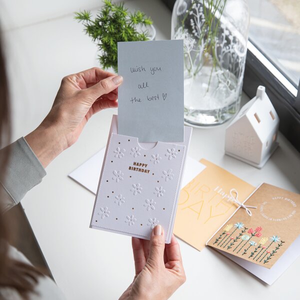 Felicitare de hartie pentru aniversare FLOWERS EMBOSSING CARD