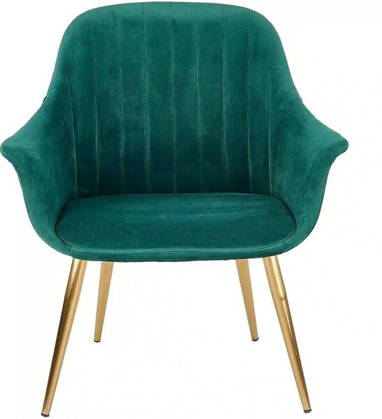 Fotoliu ELEGANCE 2, verde inchis/auriu, stofa/otel, 72x60x79 cm