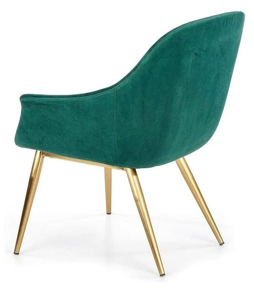 Fotoliu ELEGANCE 2, verde inchis/auriu, stofa/otel, 72x60x79 cm