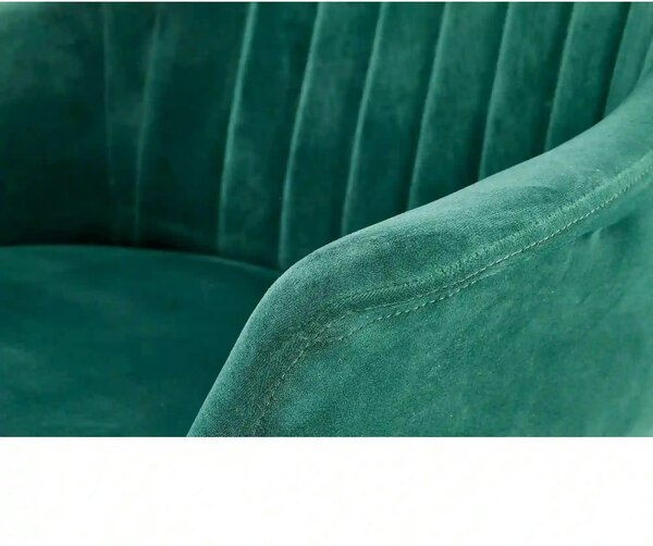 Fotoliu ELEGANCE 2, verde inchis/auriu, stofa/otel, 72x60x79 cm