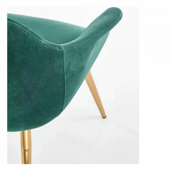 Fotoliu ELEGANCE 2, verde inchis/auriu, stofa/otel, 72x60x79 cm
