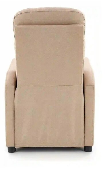 Fotoliu rabatabil FELIPE, bej/negru, stofa/plastic, 64x84/135x103/76 c