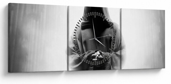 Tablou - Un călugăr într-o mănăstire (cu ceas) (90x30 cm)