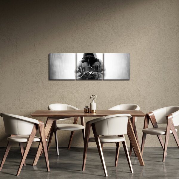 Tablou - Un călugăr într-o mănăstire (cu ceas) (90x30 cm)