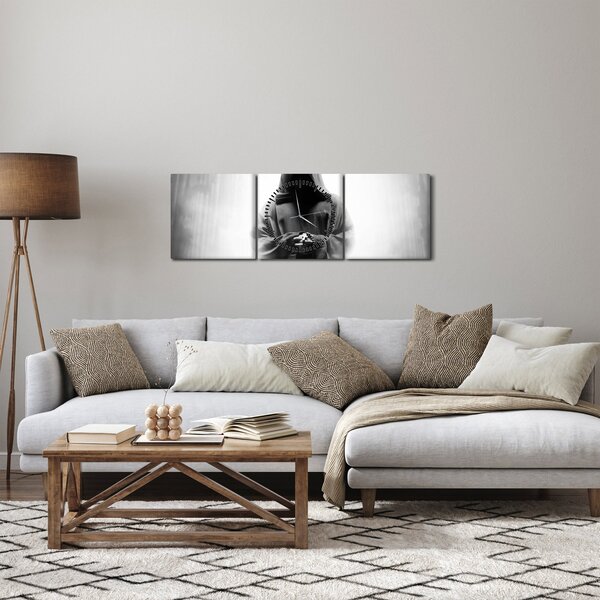 Tablou - Un călugăr într-o mănăstire (cu ceas) (90x30 cm)